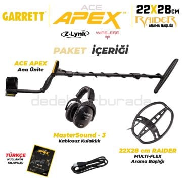 Ace Apex Dedektör Raider Başlıklı (22x28cm) MS-3 Z-LYNK Kablosuz Kulaklıklı