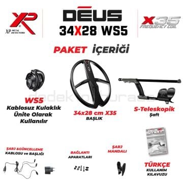 Deus Dedektör - 34x28cm X35 Başlık, WS5 Kulaklık