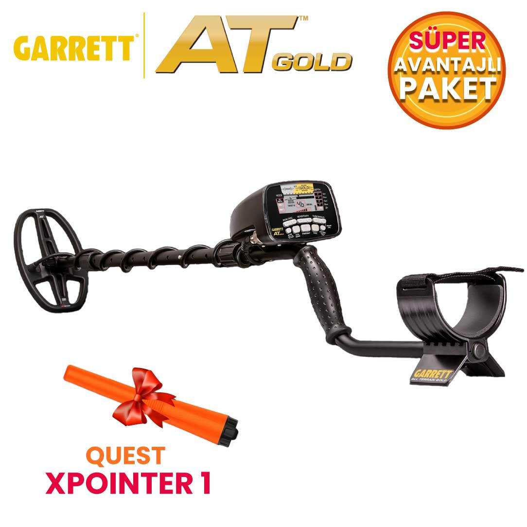 At Gold Altın Dedektörü - 5x8'' DD Başlıkla X Pointer 1 Avantajlı Paket