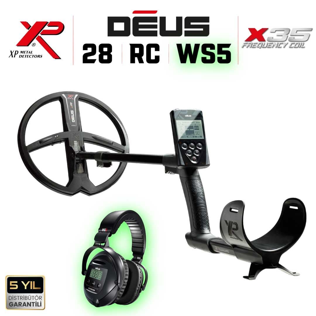 Deus Dedektör - 28cm X35 Başlık, WS5 Kulaklık, Ana Kontrol Ünitesi