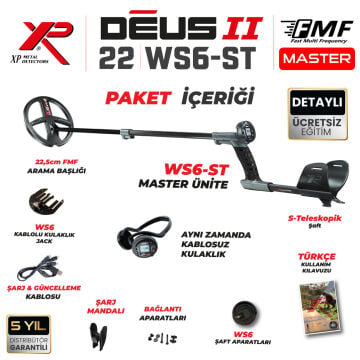 Deus 2 Dedektör - 22,5cm FMF Başlık, WS6 ST Master