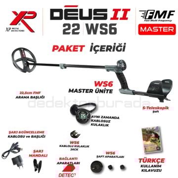 Deus 2 Dedektör - 22,5cm FMF Başlık, WS6 Master