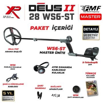 Deus 2 Dedektör - 28cm FMF Başlık, WS6 ST Master
