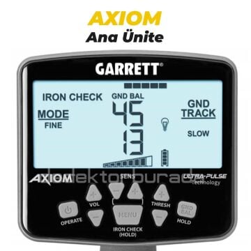 Axiom Remote Altın Dedektörü 34x28 cm Mono, 28x18 cm DD Başlıklı MS-2 Kablolu Kulaklık