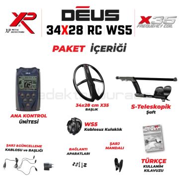 Deus Dedektör - 34x28cm X35 Başlık, WS5 Kulaklık, Ana Kontrol Ünitesi