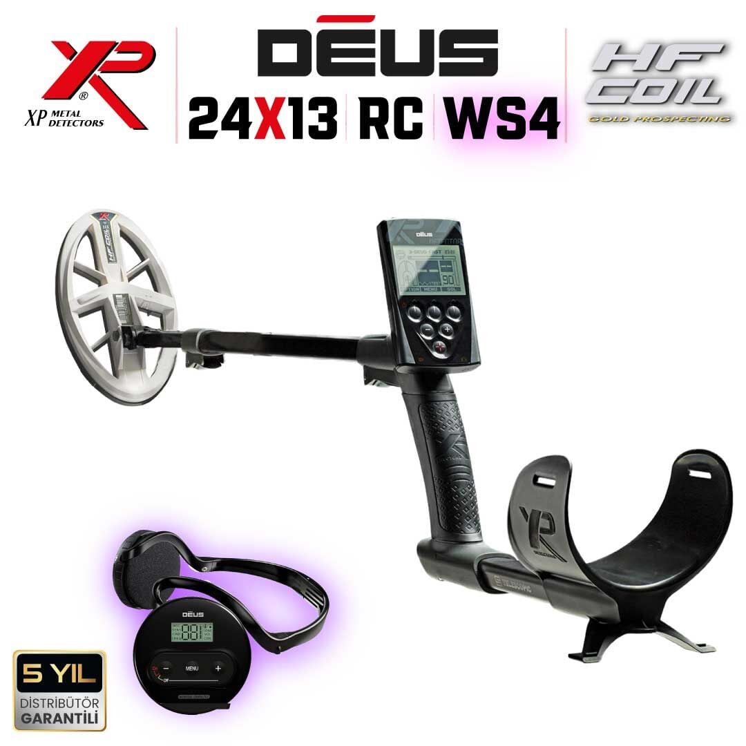 DEUS Dedektör - 24x13cm HF Başlık, Ana Kontrol Ünitesi (RC), WS4 Kulaklık - FULL PAKET