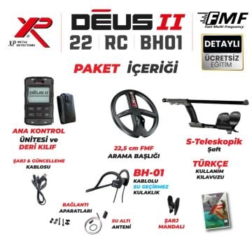 DEUS 2-22,5CM FMF BAŞLIK, ANA KONTROL ÜNİTESİ,BH-01 Kemik İletimli Kulaklık