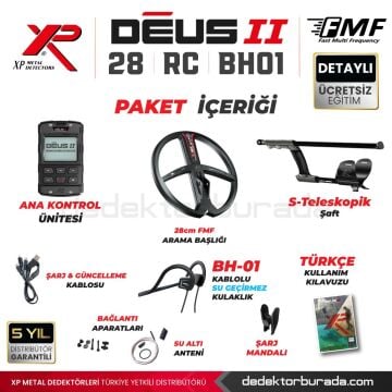 DEUS 2-28CM FMF BAŞLIK, ANA KONTROL ÜNİTESİ,BH-01 Kemik İletimli Kulaklık