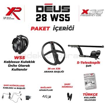 Deus Dedektör - 22,5cm X35 Başlık, WS5 Kulaklık