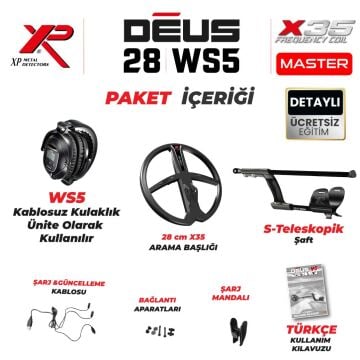 Deus Dedektör - 28cm X35 Başlık, WS5 Kulaklık