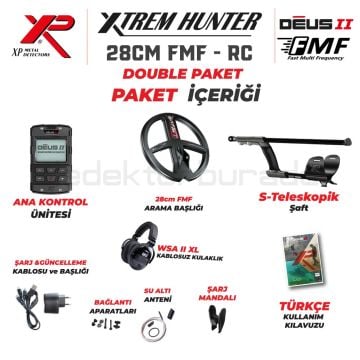 Xtrem Hunter Dedektör - DOUBLE PAKET WSAII XL Kulaklıklı 28FMF-RC-WSA2XL