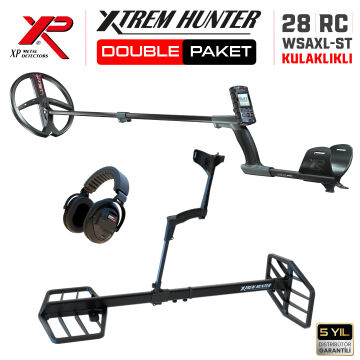 Xtrem Hunter Dedektör - DOUBLE PAKET WSAXL - ST Kulaklıklı DEUS 2 Dedektör 28 cm Başlıklı Paket