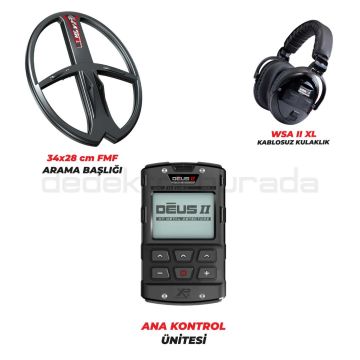 Xtrem Hunter Dedektör - DOUBLE PAKET WSAXL - ST Kulaklıklı DEUS 2 Dedektör 34X28 cm Başlıklı Paket