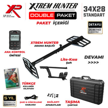 Xtrem Hunter Dedektör - DOUBLE PAKET DEUS 2 Dedektör 34x28cm Başlıklı Paket