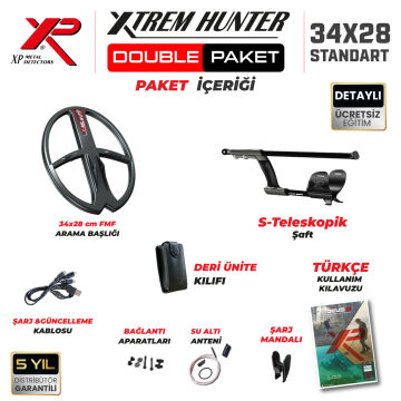 Xtrem Hunter Dedektör - DOUBLE PAKET DEUS 2 Dedektör 34x28cm Başlıklı Paket