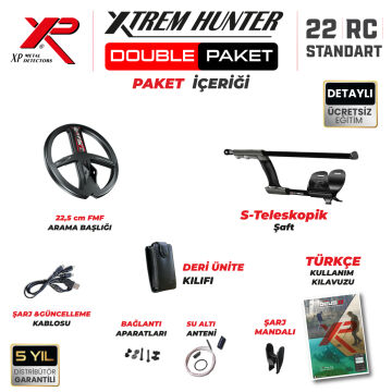 Xtrem Hunter Dedektör - DOUBLE PAKET DEUS 2 Dedektör 22cm Başlıklı Paket