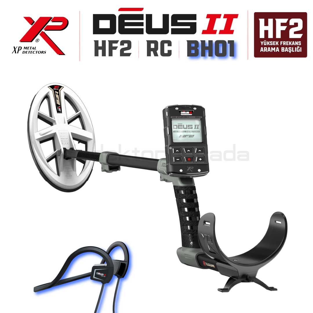 DEUS 2 - 24x13cm HF2 Başlıklı , Ana Kontrol Üniteli Dedektör BH-01  Su Altı Kemik İletim Kulaklıklı Paket