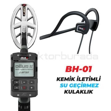 DEUS 2 - 24x13cm HF2 Başlıklı , Ana Kontrol Üniteli Dedektör BH-01  Su Altı Kemik İletim Kulaklıklı Paket