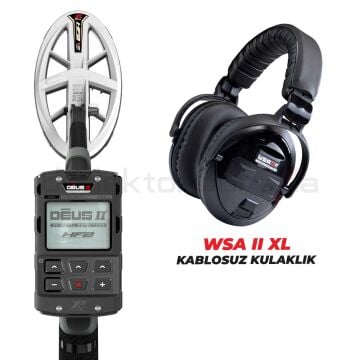 DEUS 2  GOLD Dedektör - 24x13cm HF2 Başlıklı WSAII-XL Kablosuz Kulaklıklı Paket