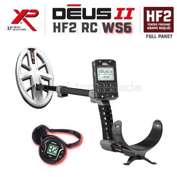 DEUS 2 - 24x13cm HF2 Başlıklı , Ana Kontrol Üniteli Dedektör WS6 Kablosuz Kulaklıklıklı Full Paket