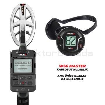 DEUS 2 - 24x13cm HF2 Başlıklı , Ana Kontrol Üniteli Dedektör WS6 Kablosuz Kulaklıklıklı Full Paket