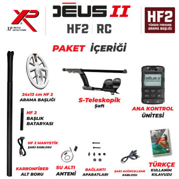 DEUS 2  GOLD Dedektör - 24x13cm HF2 Başlıklı Ana Kontrollü Paket