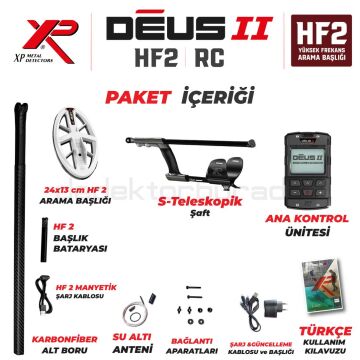 DEUS 2  GOLD Dedektör - 24x13cm HF2 Başlıklı Ana Kontrollü Paket