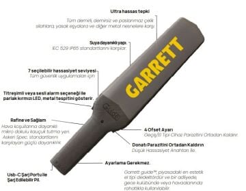 Garrett Guide  Üst Arama Dedektörü ve Şarj İstasyonu