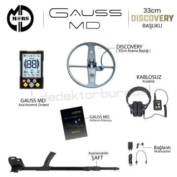 GAUSS MD Dedektör – Discovery 33cm Başlık + Kulaklık