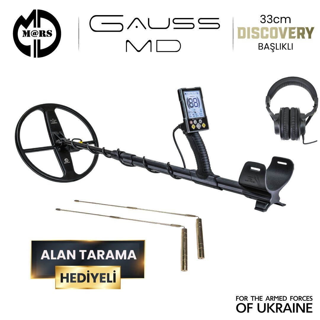 GAUSS MD Dedektör – Discovery 33cm Başlık + Kulaklık